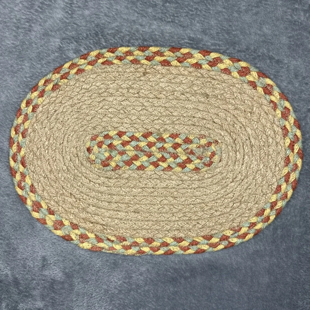 Earth Rugs 2 Items Gecko Lizard Kokopelli‎ Braided Jute Trivet Hot Pad Table Mat